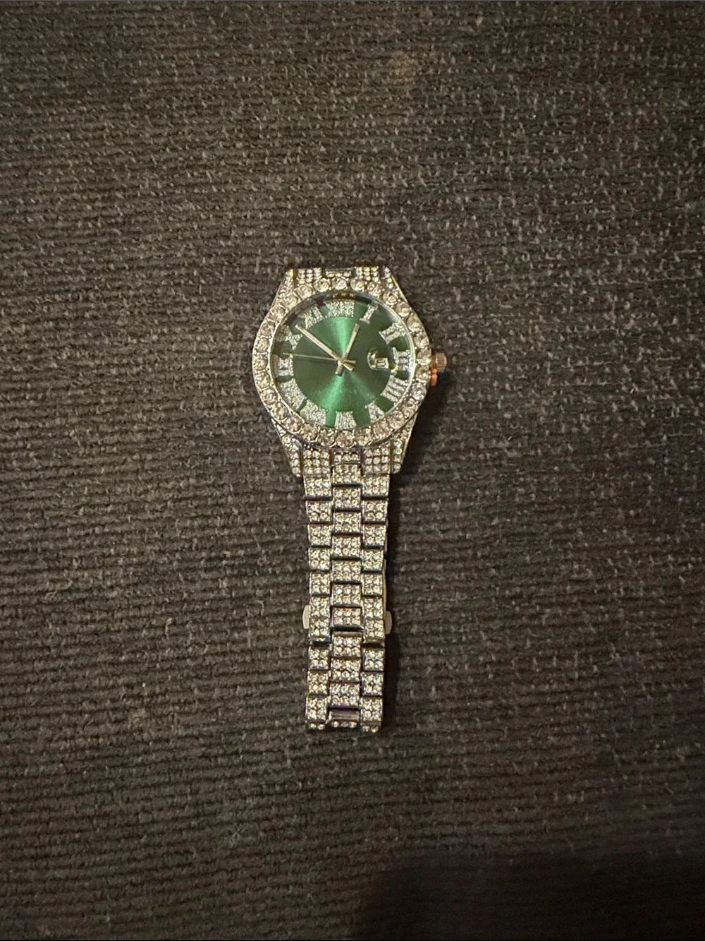 Women's Green Dial Crystal Bracelet Watch